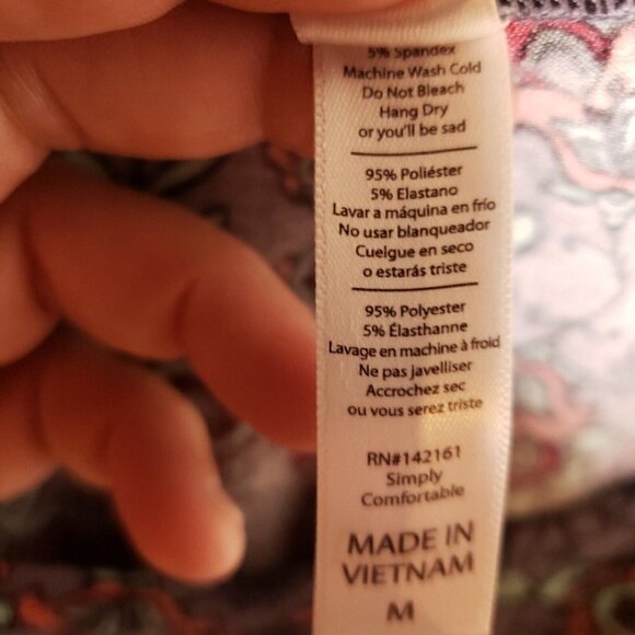 Lularoe Womens Purple Floral Short Sleeve Tunic Top Medium - Picture 5 of 5